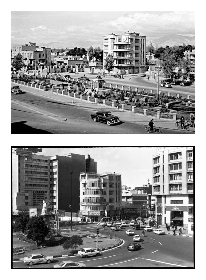 از مجموعه تجربه دوباره نگریستن . میدان فردوسی،  عکاسی آنالوگ . ۳۰×۲۰ سانتیمتر . ۱۳۸۴