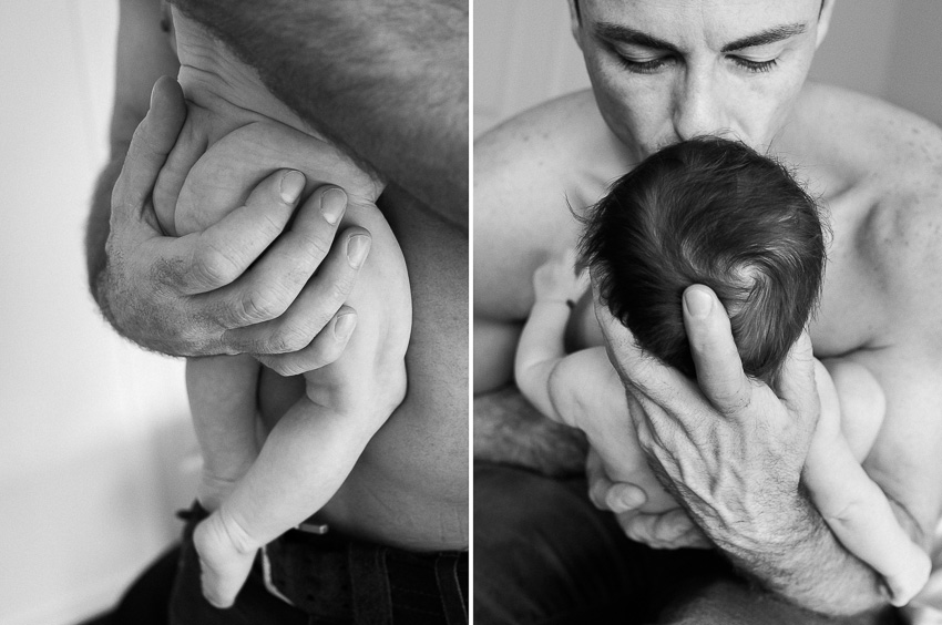 اندازه دستان مرد در مقابل کوچکی نوزاد نشانه‌ی محافظت و مراقبت است. 