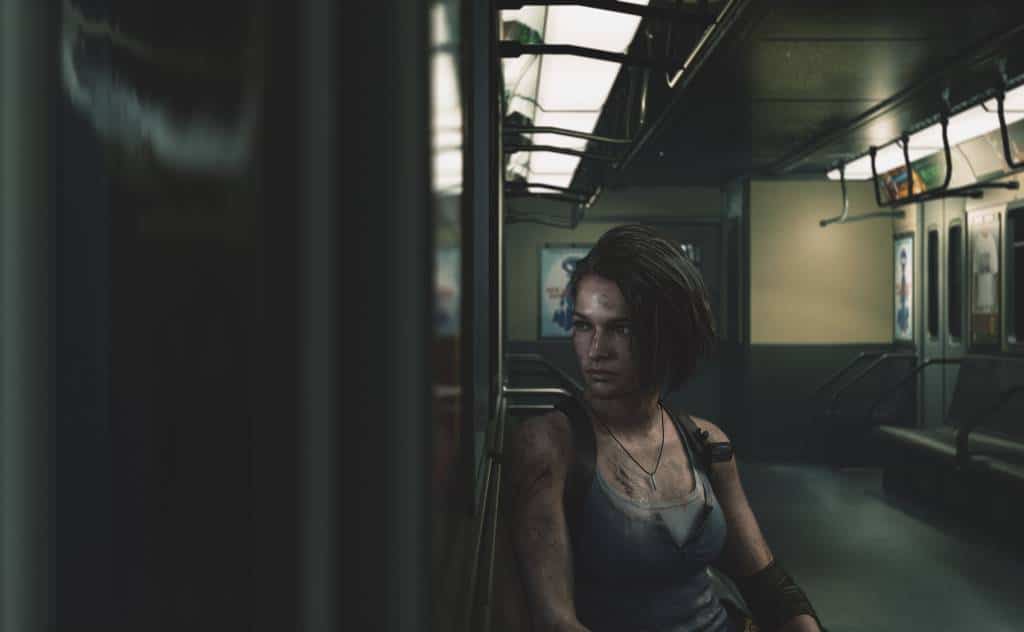 اسکرین‌شات از Leonardo Sang. جیل ولنتاین از بازی Resident Evil 3 (ناشر: Capcom، 2020) «گاهی سعی می‌کنم که بستر اصلی داستانم را بپوشانم. دوست دارم موقع رفت‌وآمدهای روزانه‌ام عکاسی کنم، به‌ویژه آخر شب‌ها در مترو وقتی که واگن خالی است.»